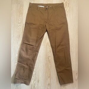 Classic Men’s Cotton Chinos Brown Everyday Essential Trousers Summer Casual